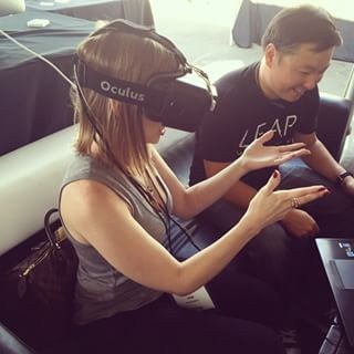 Scenes from #IndieCade RT @hannahlyon #oculus makes me grabby. @LeapMotion http://t.co/ZYk1WfZviW