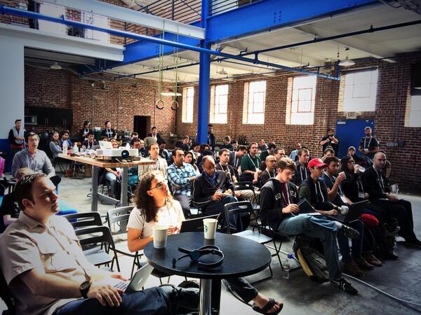Full house @ NeuroGaming hackathon! @emotiv @OpenBCI @LeapMotion @NeuroSky @apportable @Brainihack http://t.co/jN7yTCg55A